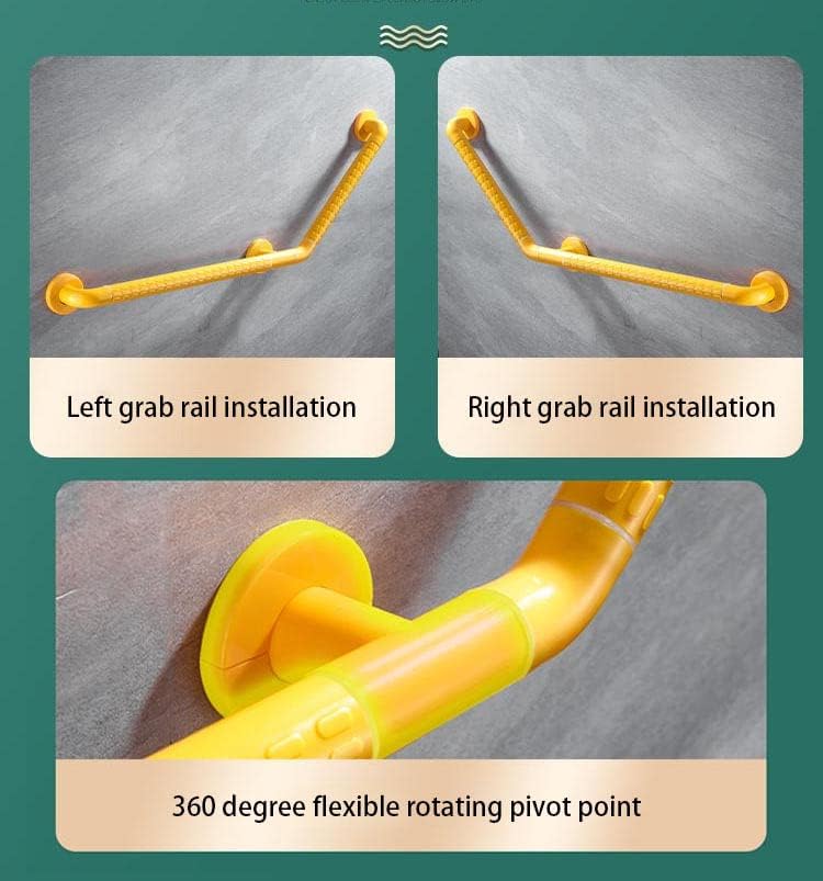 浴室用グラブレール 浴室安全グラブバー シャワーグラブレール 135度角度 浴槽ハンドル グローリング付き ハンドサポートレール 4