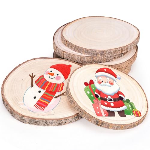 6 Stück Holzscheiben, 16–18cm 18-20cm Runde Baumscheiben...