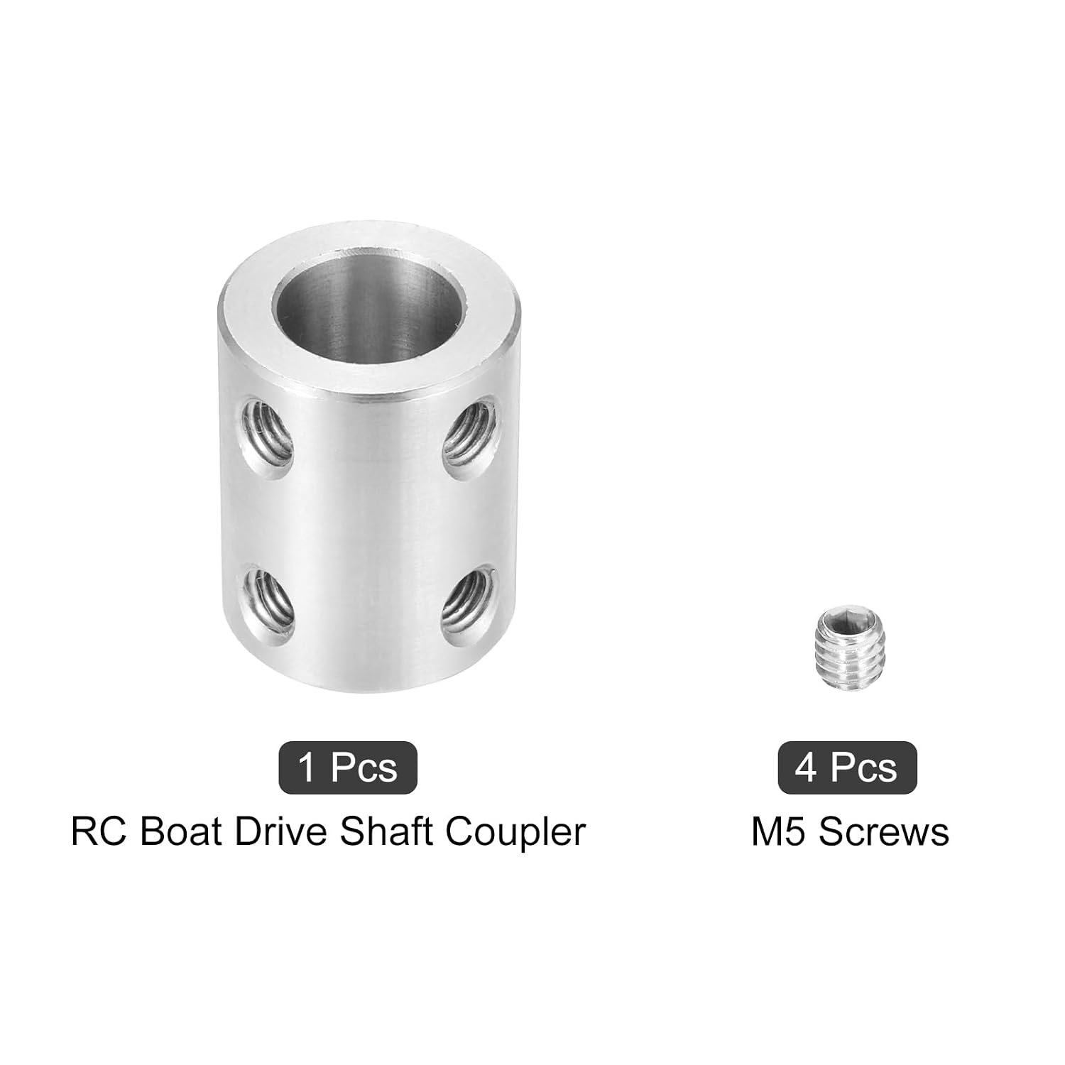 MECCANIXITY Rigid Screw Coupling 6mm to 12mm Shaft Coupler Connector L25mm x D20mm Steel Joint Connector Rigid Coupling Set for 3D Printers DIY Encoder with 4 M5 Screw