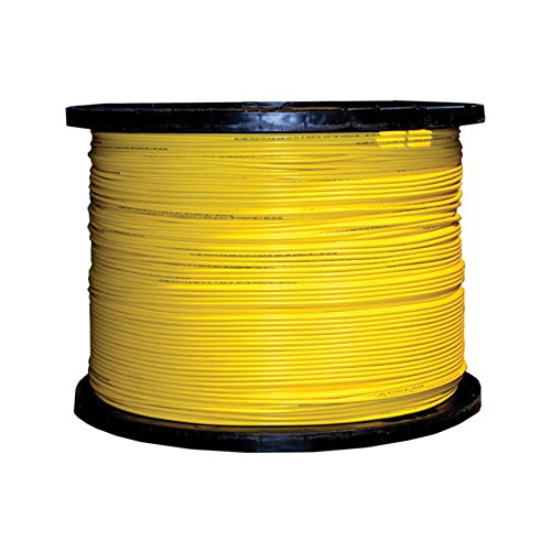 CableWholesale 12-Strand Fiber Indoor Distribution Fiber Optic Cable, Singlemode, OS2 9/125 Micron, Yellow, Riser Rated, Spool, 1000 feet