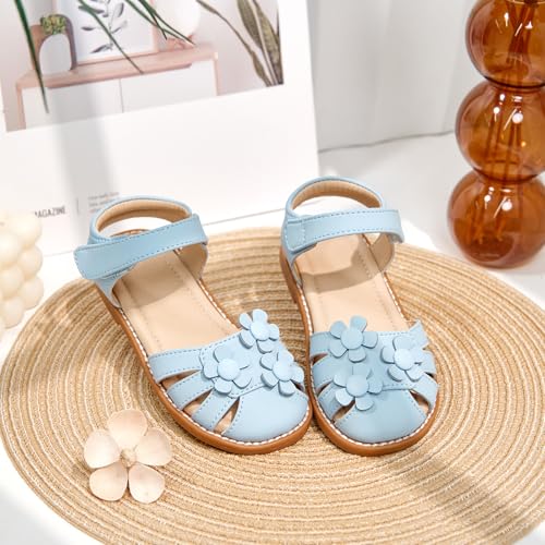 Image of Flaryzone Girls Sandals Closed Toe Summer Flats Dress Sandals Shoes Toddler /Little Kid
