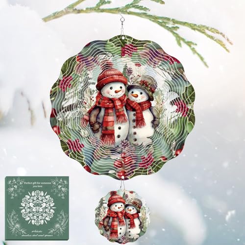 Garden Decor Wind Spinners Outdoor - Christmas Snowman Hanging Garden