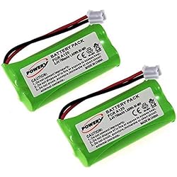 Baterías Recargables Para Teléfono Powery Pack de 2 baterías para Siemens Gigaset AS 15 AS140/A140/A150/A160/A165/A240/A245/A260/A265/T-Com Sinus 100/Voltaje 2,4 V