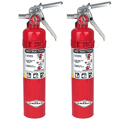 Amerex B417, 2.5lb ABC Dry Chemical Class A B C Fire Extinguisher, with Wall Bracket (2, 5.25 pounds)