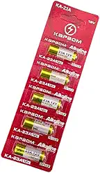 Cartela Com 5 Baterias Alcalinas 23a 12v Alta Duracao Para Controles Portoes Alarmes Chaves Campainhas E Brinquedos Miniatura Energia Estavel Segura Potente E Confiavel