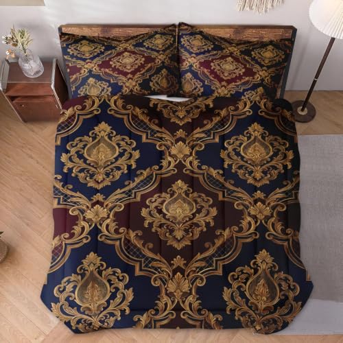 WeCozy King Comforter Set, 3 Pieces Vintage Gold Bedding Set by WeCozy - Used condition - Image 2
