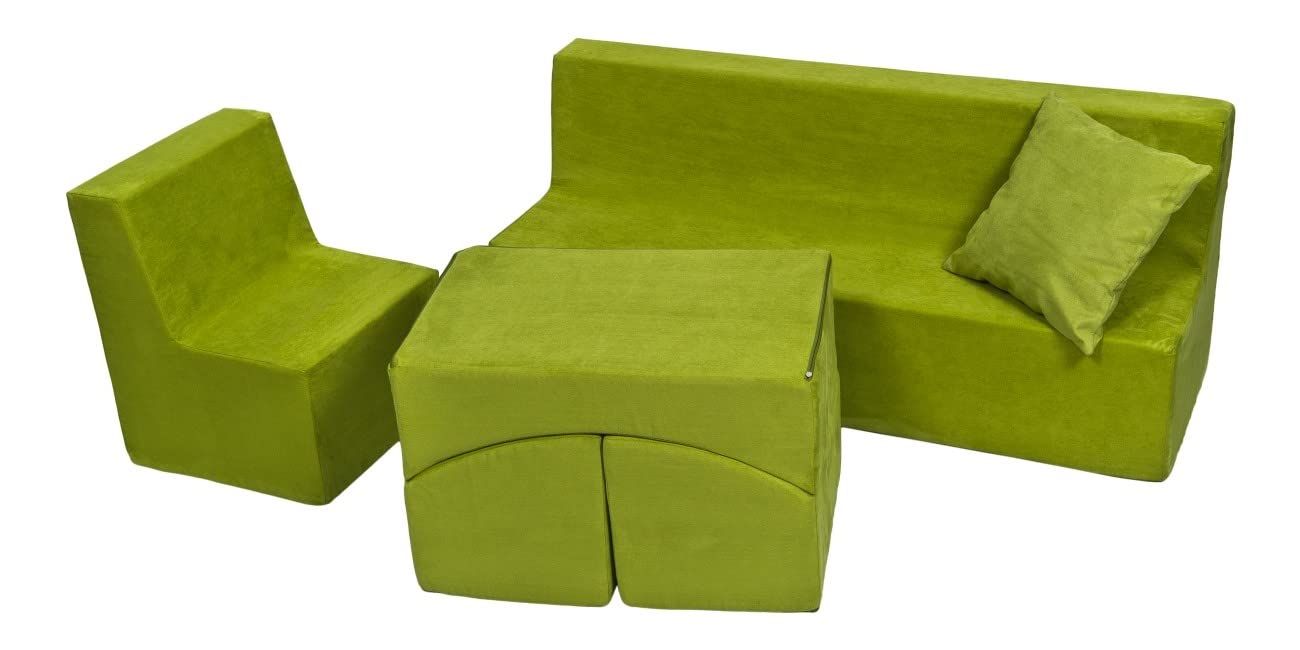 Velinda Set Completo Mobili Bambino Poltroncina Divanetto Poltrona Relax Verde