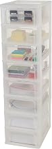 Iris Ohyama, Storage Tower Organizer 8 Drawers 7L A4 Clear Drawers Office Living Room Chest Organizer OCH-2008 - White