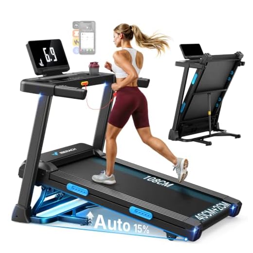 MERACH Laufband für Zuhause, 2.5PS Laufbänder mit Steigung, 0.8-12km/H Walking Pad Klappbar, Laufband Klappbar mit LED Anzeige für Zuhause und Büro, Fitnessgeräte für Zuhause,Belastung 136Kg Treadmill