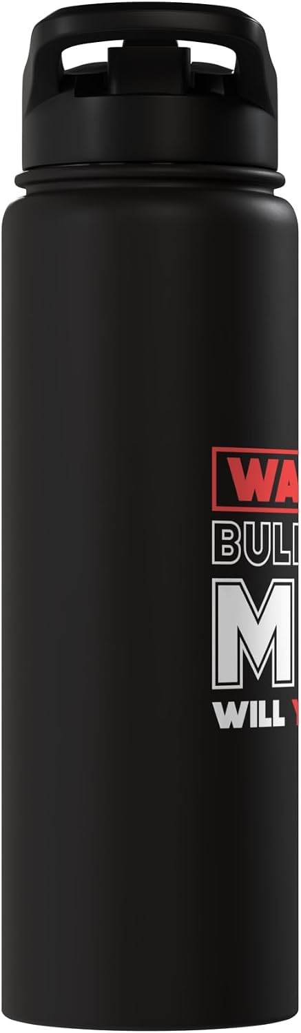 Warning Bull Riding Mom Will Yell Loudly, Bull Riding Fan Stainless Steel Insulated Water Bottle