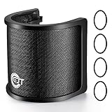 EJT Pop Filter, Three Layers(Metal Mesh & Foam & Etamine Layer) Microphone Windscreen Cover Handheld Mic Shield Mask, Microphone Accessories for Vocal Recording
