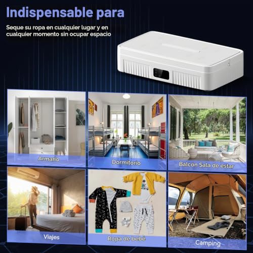 Miniatura 9 de Secadora Eléctrica Con Ruedas Y Estantes De Dos Niveles, 1300 W, Plegable Y Sin Instalación, Armario Secador Con Capacidad Para 500 L, Temporizador De 4 Horas Y Mando A Distancia, Enchufe Ue