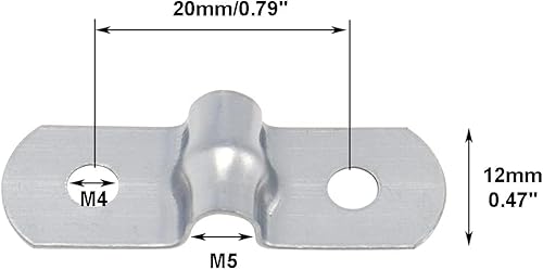 Miniatura 7 de S Sydien M5 (15 pulgadas) abrazadera de conducto de acero inoxidable rígido de acero inoxidable con 2 agujeros para manguera de 38 pulgadas,