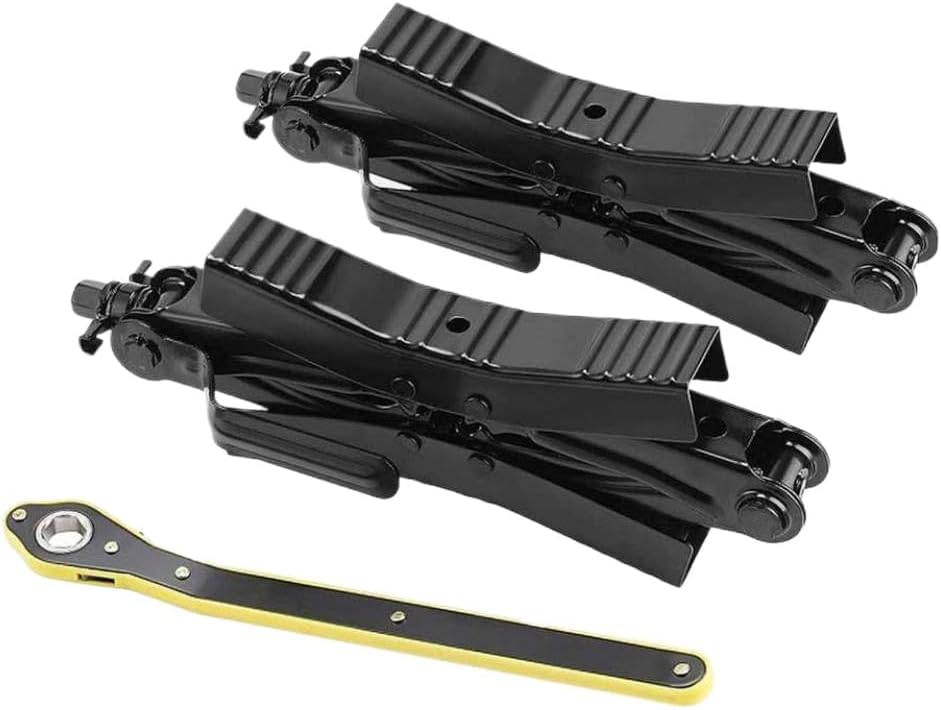 2 Pcs Camper Wheel Chock Stabilizers Scissor Steel Iron Trailers Scissor Lock Compatible with Trip Camping Trailers Picnic Backpacking BBQ