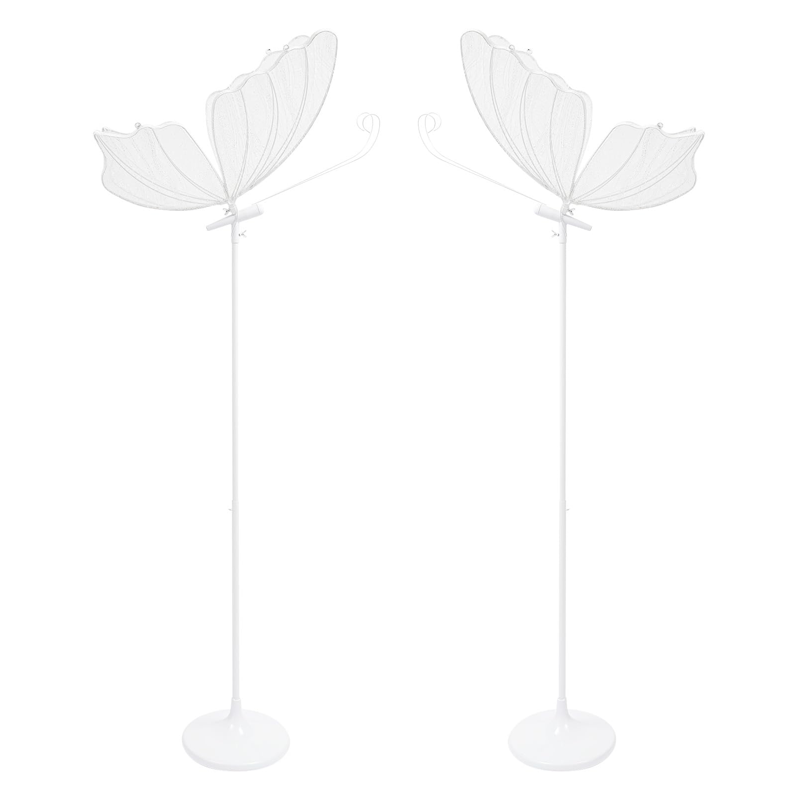Pattosaey Butterfly LED Floor Lamp 2PCS Butterfly Hanging Light, Adjustable Height 57.5-70.1 Inch, Multi-Use Wedding Decoration for Weddings Parties Home Décor