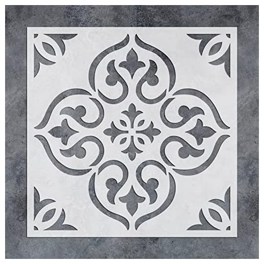 GSS Designs Reusable Tile Stencil 12x12Inch Large Floor Stencils for Painting Floors 12x12 Wall Stencils for Painting Concrete Stencils for Patio Paint Stencils for Walls and Floors