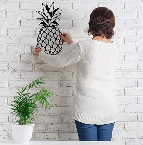 Apanda Metal Pineapple Wall Decor, Tropical Pineapple Art Wall Hanging Home Outdoor Decorations For Kitchen Bathroom Bedroom And Living Room (Black) #TOP3