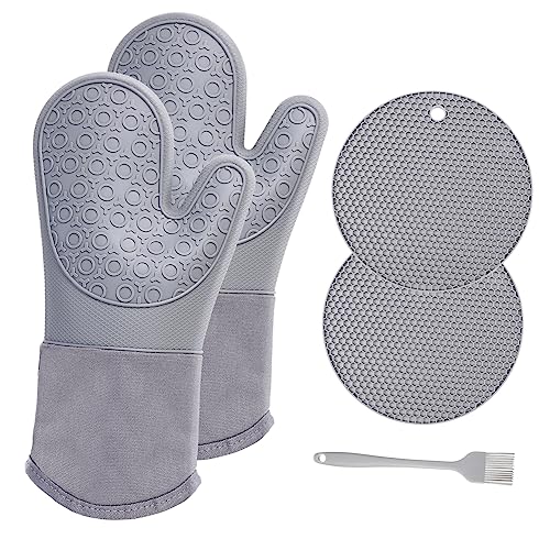 MAGICLULU Guanti Da Forno Resistenti Al Calore Per Barbecue Accessori Cucina Cottura Forno Tappetini in Silicone Pennello Olio