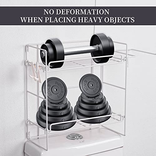 Hrzeem Over Toilet Bathroom Organizer-2 Tier Bathroom Organizer Countertop Upgrade Punch Free Toliet Storage Shelf, Removable Toilet Shelf, Suitable For Paper, Towel, Shampoo #TOP5
