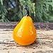 Orange Glass Pear Figurine – Hand-Blown Murano-Style Fruit – Art Glass Pear Ornament for Kitchen Shelf or Table – Collectible Paperweight & Easter Gift