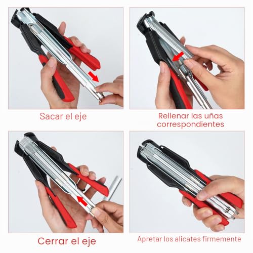 Alicates de anillo de cerdo automáticos con 2500 grapas tipo C para cercas y sofás 6