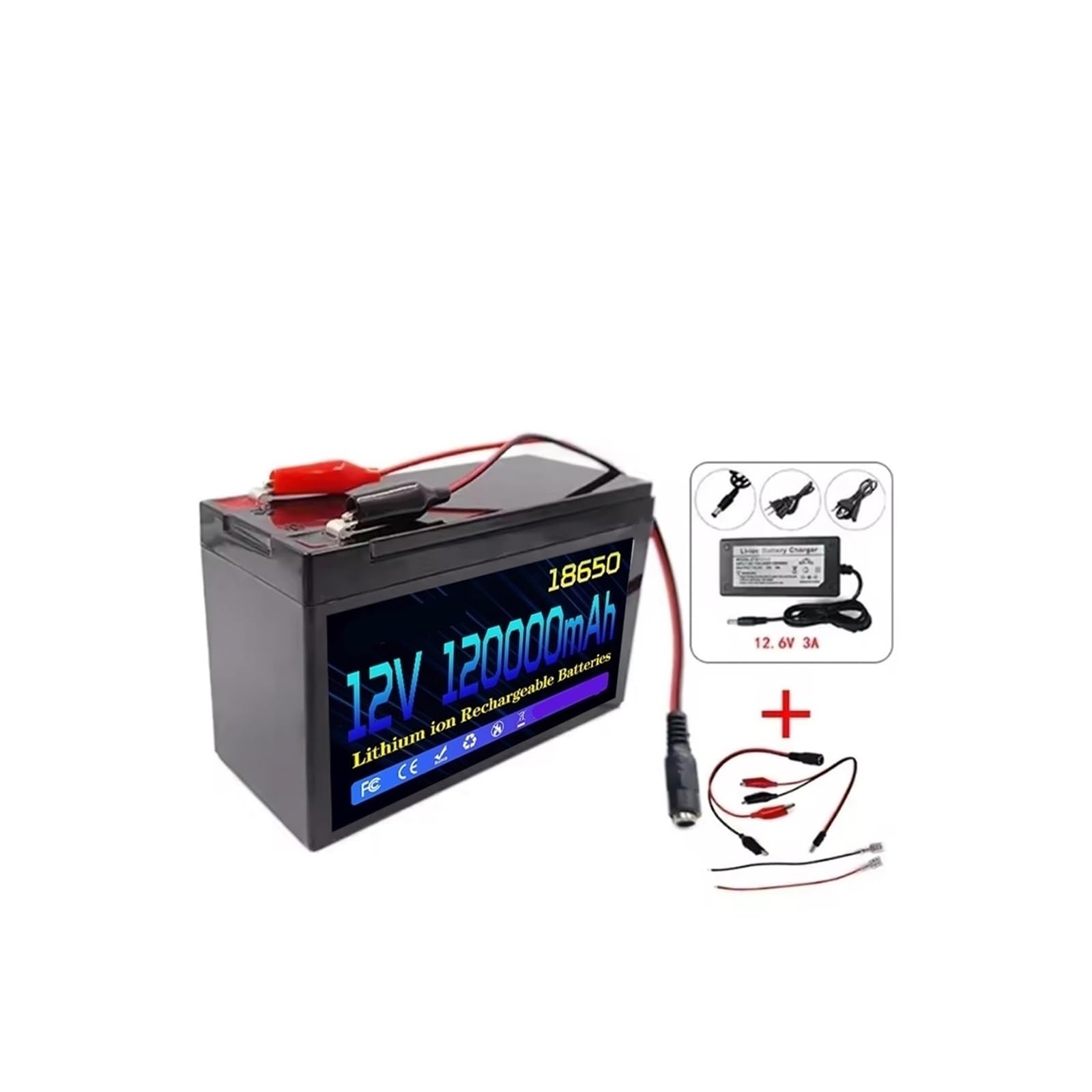 Versione Aggiornata Della Deep Cycle Outdoor Big Battery Di Litio Ferro Fosfato | Batteria al litio ricaricabile portatile 12V 120Ahh(12V 100000mAh)