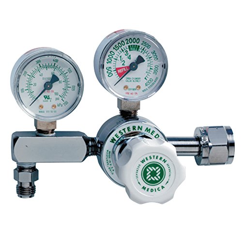 Western Enterprises M1-540-PG M1 Series Pressure Gauge Regulators, CGA-540 Nut and Nipple, 3000 psi Inlet, 100 psi Maximum Pressure