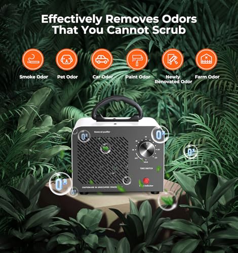 Image of Hadlook Ozone Generator, 48,000mg /h High Capacity O3 Machine for Large Spaces Up to 4,000 Sq Ft, Portable Odor Eliminator for Car, Home, Basement, Smoke, Pets, and Commercial Use, White