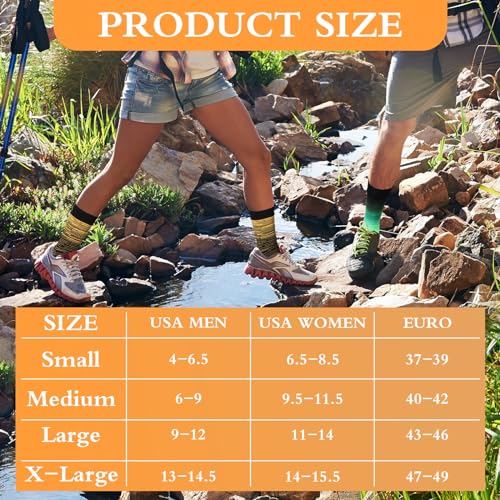 Image of Jeyiour 2 Pairs Waterproof Socks Unisex Waterproof Breathable Outdoor Skiing Hiking Wading Fishing Socks for Men Women