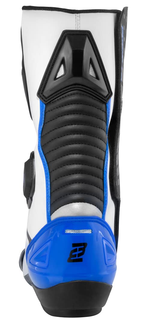 Bogotto Race-X Motorrad Stiefel, weiß/blau/schwarz, 42 | Atmungsaktiv