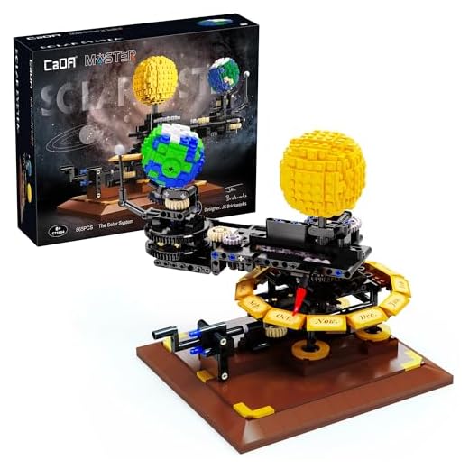 CaDA klemmbausteine ​​C71004W Technik Solar System Set, Prototyp MOC-4477，865-tlg. Earth, Moon and Sun Orrery Master Bausteine (in luxuriöser originalverpackung)