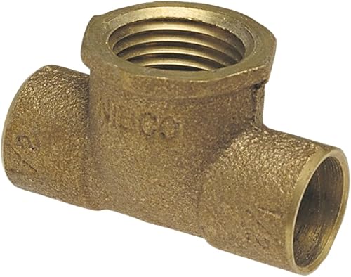 NIBCO Fig No 712, 1-1/2 in. x 1 in. Bronze Tee C x, Cup x Female, Threaded