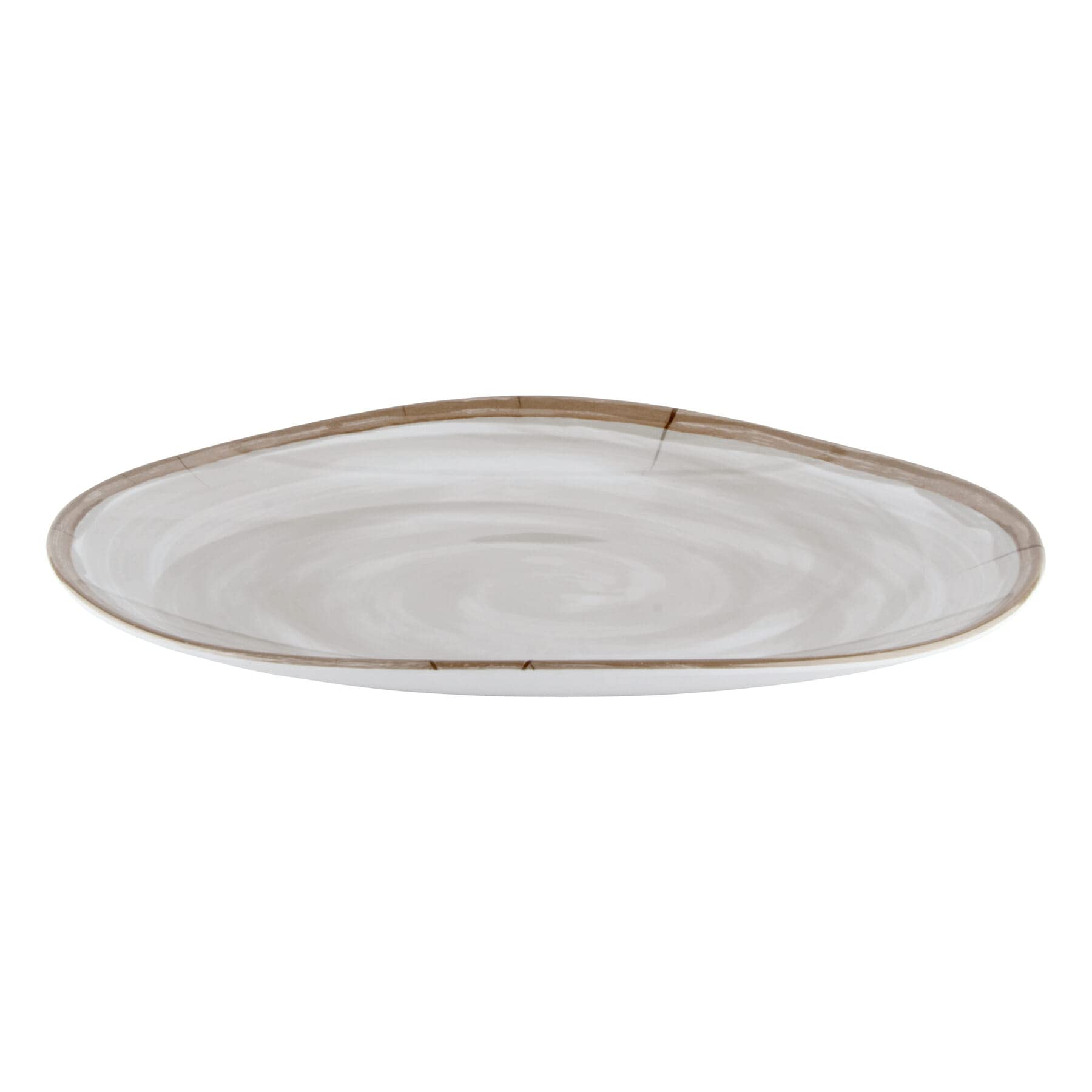 G.E.T. OP-1813-PCM Heavy-Duty Shatterproof Plastic Oval Melamine Serving Platter, 18" x 13", Pottery Cream