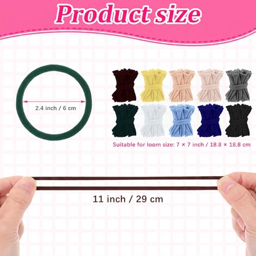 Image of Kifmurase 1000 Pcs Refill Loops for 7 Inch Weaving Loom, Colorful Loom Loops for Potholder Making, Elastic Weaving Loop Craft Flexible Loom DIY Kit Craft Bands for Adults DIY Projects Gifts