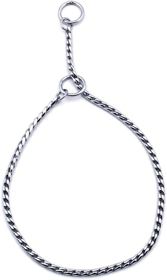 SGODA Silver Dog Chain Collar Choke Pet Training Snake Collar with Heavy Links, 22 in, 4 mm