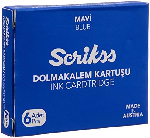 Scrikss Kartuş Dolma Kalem Kartuşu 6'lı Paket Mavi - Görsel 4