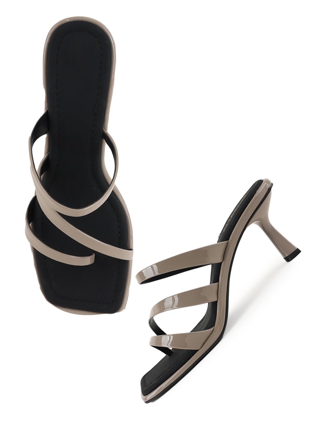 Grey Geometric Laser-Cut Formal Heels - Textured Pump-image-12