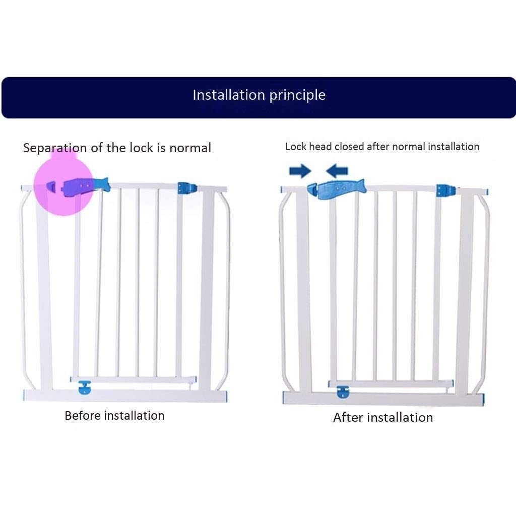Pet Imparare a Gates Di Sicurezza Pressione Fit Metallo Porta Di Sicurezza Bianca per Porte Scale Allungabili Staircase-Balaustro/High 72Cm/65-72Cm