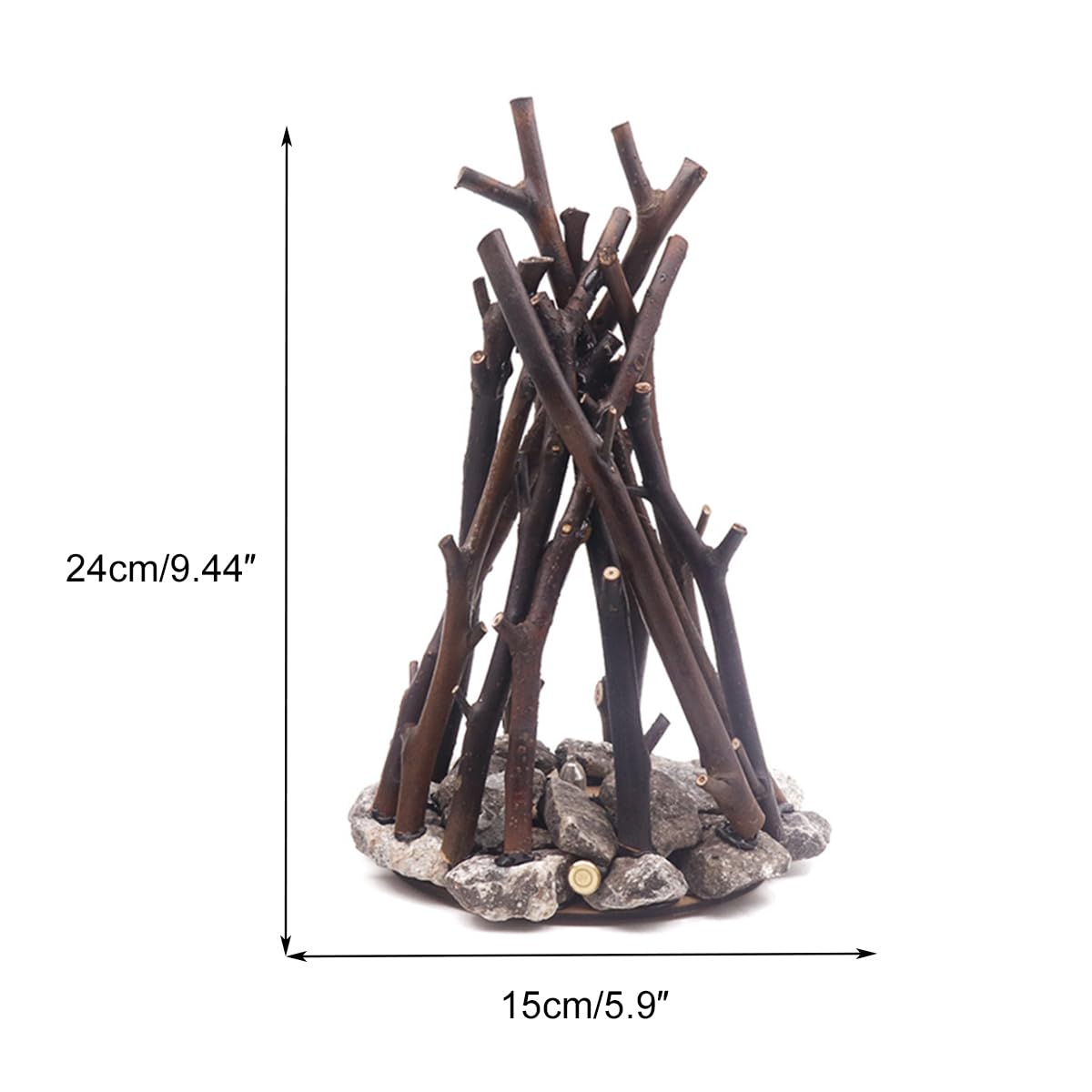 lampada retrò a effetto falò con luce LED ricaricabile, effetto falò da campeggio, forma di ramo d'albero, 3 modalità, sicura per interni ed esterni, per tavolo, casa, decorazione natalizia'