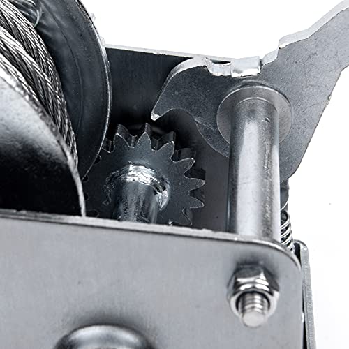 Profline 800Lbs Hand Winch Steel Cable Boat Trailer Winch Two-Way Ratchet Gear Manual Winch Crane Weight Translating Dock Leveling Winch With 8M Steel Wire For Atv Truck Towing #TOP5