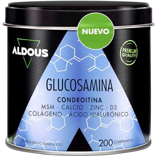 Glucosamina Condroitina MSM - 200 comprimidos XL - Colágeno, Ácido Hialurónico, Zinc, Calcio y...