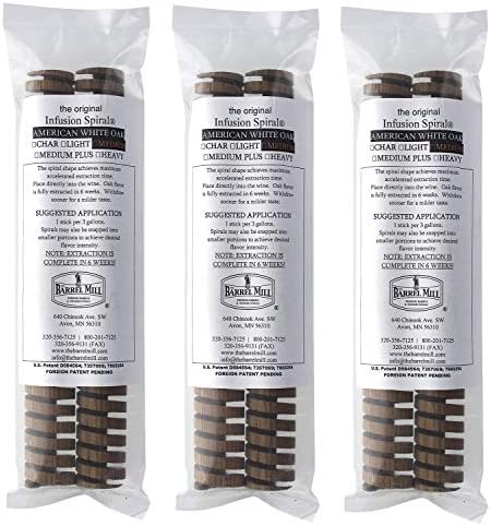 American Oak Infusion Spiral for Aging Whiskey, Wine & Beer (Pack of 6) | 8" Medium Toast Wood Spirals for Whiskey Sticks | Barrel Aged in a Bottle Infusion Spiral for Wine Making & Craft Beer