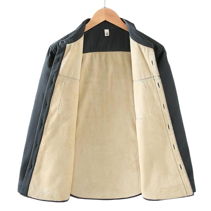 Camisa de manga larga holgada y moderna para hombre con forro interior grueso 2