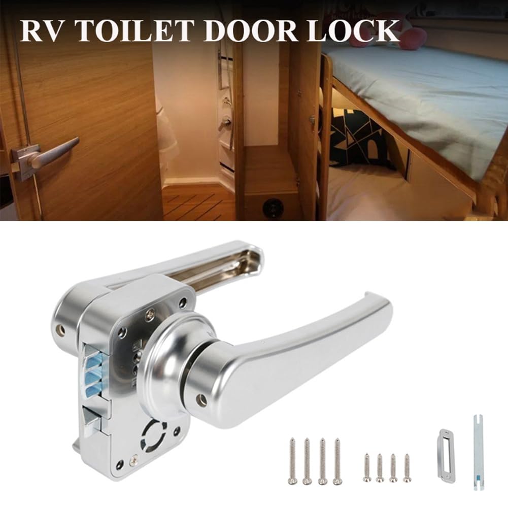 6X Cerradura de Puerta de Inodoro RV Cerradura de Puerta de Baño Cerradura de Manija de Pestillo de de Caravana Accesorios de RV