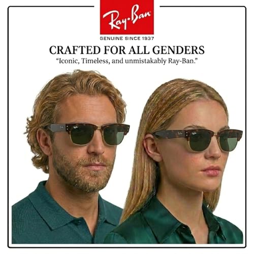 Image of Ray-Ban RB0316S MEGA CLUBMASTER Square Shaped Sunglasses for Men & Women with Official RAYBAN Eyewear Kit