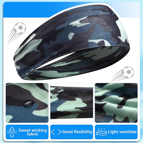 Zhanmai 8 Pieces Boys Headbands Athletic Sweatbands Kids Sports Wicking Breathable Headbands Elastic Girls Boys for Football Basketball Running Exercise3