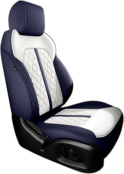 Car Seat Covers Compatible For Benz W203 W204 W205 W212 W221 W213 Cla Glb Cls Glc Gle Custom Waterproof Leather Auto Accessories1Pcs-Blue White