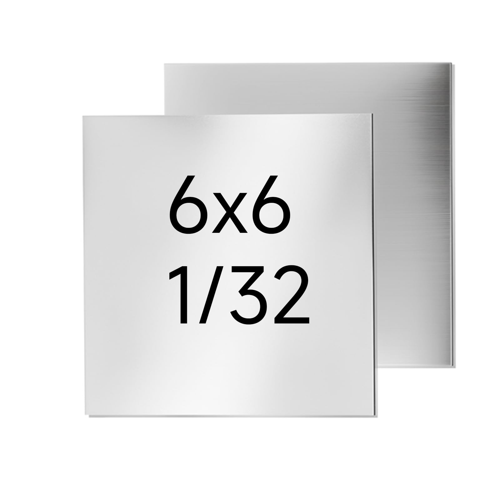 304 Stainless Steel Sheet - 2PCS 6" X 6" X 1/32" Thin Stainless Steel Plate 1/32 Inch Thickness with Protective Film Metal Sheets Stock Sheets for