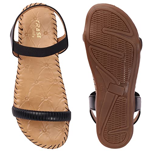 Image of TRASE CFY-II Women's Flat Sandal | Doctor Ortho Comfortable Sandals for Women & Girls | Light weight, Soft Footbed & Stylish | Diabetic & Orthopedic Footwear, Good for Knee & Foot Pain