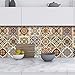 ArtisanAura 24 PCS Moroccan Boho Tile Stickers Peel and Stick 4x4 Inch, Waterproof Vinyl Backsplash Stickers for Kitchen & Bathroom, Removable Self-Adhesive Wall Decals in Mexican Talavera Design